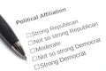 Political Affiliation Survey with Answer Choices