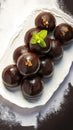 Image Sweet Black Gulab Jamun a rich and decadent dessert.