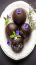 Image Sweet Black Gulab Jamun a rich and decadent dessert.