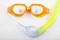 Image of swimming glasses white background Royalty Free Stock Photo