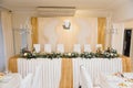 An image of tables setting at a luxury wedding hall Royalty Free Stock Photo