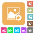 Image tagging rounded square flat icons