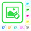 Image tagging vivid colored flat icons