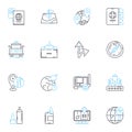 Image tags linear icons set. Photography, Artistic, Creative, Colorful, Natural, Portrait, Landscape line vector and