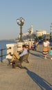 Bari, italy: promenade on the adriatic sea Royalty Free Stock Photo