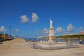 Neptune Statue with grilled fence at Malecon promenade, Havana, Cuba Royalty Free Stock Photo