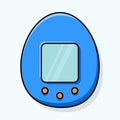 Image of a blue tamagotchi. Vector illustration.