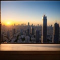 Tel Aviv Skyline At Sunset, Tel Aviv Cityscape Aerial View At Sunset , Israel made with Generative AI Royalty Free Stock Photo