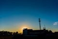 image of Tele-radio tower with blue sky . Royalty Free Stock Photo