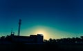 image of Tele-radio tower with blue sky . Royalty Free Stock Photo