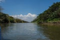 Wide River with clouds. Royalty Free Stock Photo