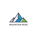 The image the text MOUNTAIN PEAK is written in bold black capital Royalty Free Stock Photo