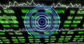 Image of text and scope over binary code Royalty Free Stock Photo