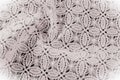 Image texture background, decorative lace with pattern. White te Royalty Free Stock Photo