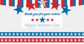 Image of thank you for your service happy veterans day text over american flag stars and stripes Royalty Free Stock Photo