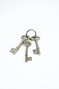 Three Crome door keys Royalty Free Stock Photo