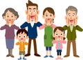 Three-generation family calling with a smile Royalty Free Stock Photo