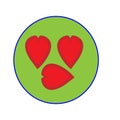 image of three love icon background color vector design illustration