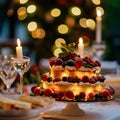 Three-Tiered Cake on Table