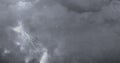 Image of thunderstorm with lightning, heavy rain and grey clouds