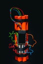 Image of a time bomb on a dark background. Countdown timer to de Royalty Free Stock Photo