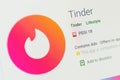 Tinder App Icon. Selective focus. Royalty Free Stock Photo