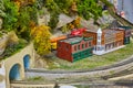 Tiny old western town with train tunnel and train tracks Royalty Free Stock Photo