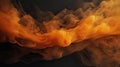 An image to use as a background featuring smoke with tones of autumn colors, light orange, and amber hues. Generative AI Royalty Free Stock Photo