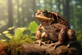 Image of toad on the ground in the forest. Amphibian Royalty Free Stock Photo