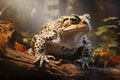 Image of toad on the ground in the forest. Amphibian Royalty Free Stock Photo