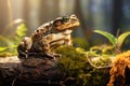 Image of toad on the ground in the forest. Amphibian Royalty Free Stock Photo
