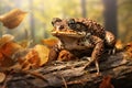 Image of toad on the ground in the forest. Amphibian Royalty Free Stock Photo