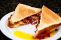 Image of a toasted egg and bacon sandwhich Royalty Free Stock Photo