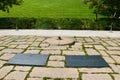 Image of the tombs of John F. Kennedy and his wife Jacqueline. Royalty Free Stock Photo