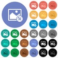 Image tools round flat multi colored icons