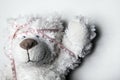 Image of toy bear construction centimetre white background