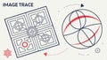 Image trace tool interface, graphic design and digital art software feature vector design Generative AI