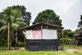 Image of a traditional house in Peruvian Amazon forest. House of indigenous people from the tropical jungle