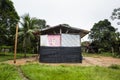 Image of a traditional house in Peruvian Amazon forest. House of indigenous people from the tropical jungle Royalty Free Stock Photo