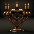 The image of the traditional Jewish Menorah candlestick. Dark background