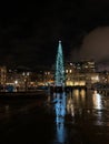 The Trafalgar Square Christmas Tree in London England Royalty Free Stock Photo
