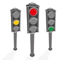 The image of the traffic light. Vector illustration. Royalty Free Stock Photo