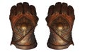 medieval gauntlet transparent isolated background PNG. medieval leather gloves. fantasy knight armored gloves.