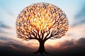 an image of a tree with flames coming out of it Royalty Free Stock Photo