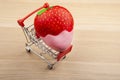 Image of trolley strawberry table background