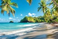 Image of a tropical beach paradise for a summer vacation and travel Royalty Free Stock Photo