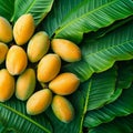 Image Tropical delight Ma Yong Chid on a banana leaf background