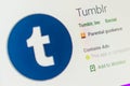 Tumblr App Icon. Selective focus.