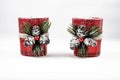 Image of two Christmas candle ornaments Royalty Free Stock Photo