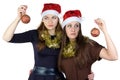 Image of two thinking young women Royalty Free Stock Photo
